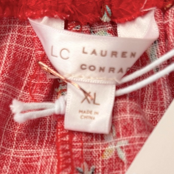 LC Lauren Conrad Ruffle-Sleeve Fit & Flare Dress - Red Lemon Orchard - Picture 10 of 11